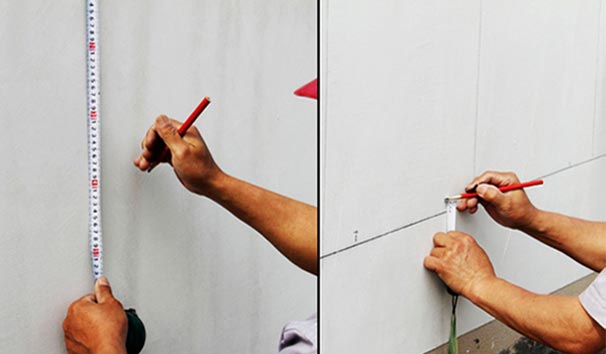 基層處理，彈線排版